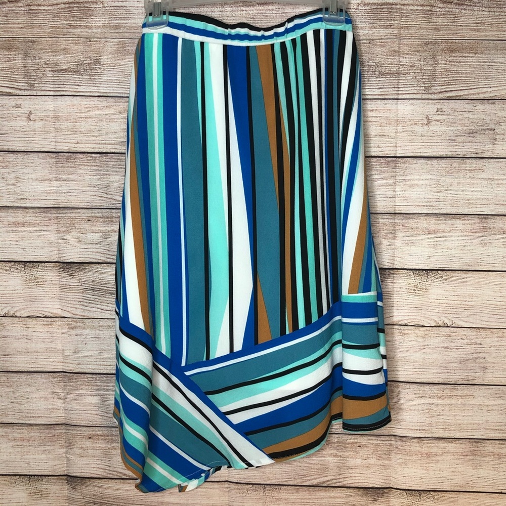 Ny Collection Multi Color Asymmetrical Skirt - image 4
